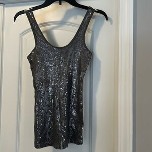 EXPRESS GRAY SEQUIN TANK TOP